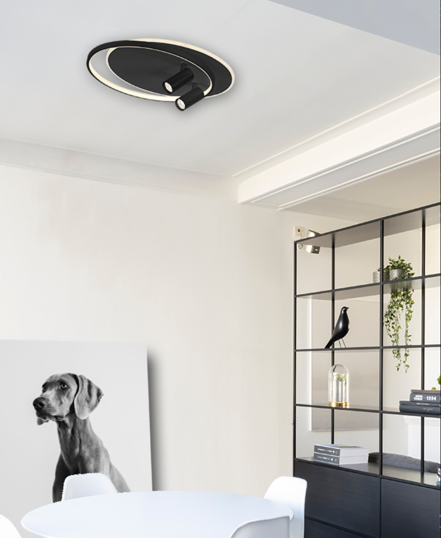 Lubinis šviestuvas 61W LED paviršinis šviestuvas SMART, juodas, 3000K, 4265500