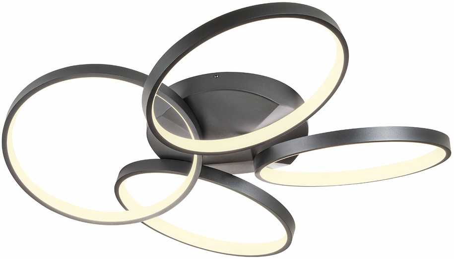 Lubinis šviestuvas 64W LED paviršinis šviestuvas ESPIRAL, juodas, 3000K, dimeriuojamas, 01-2683