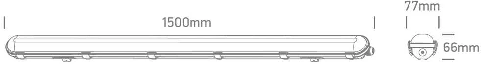 Lubinis šviestuvas 70W LED T8 šviestuvas, pilkas, 3000/4000/6500K, 150cm, 38150M/V
