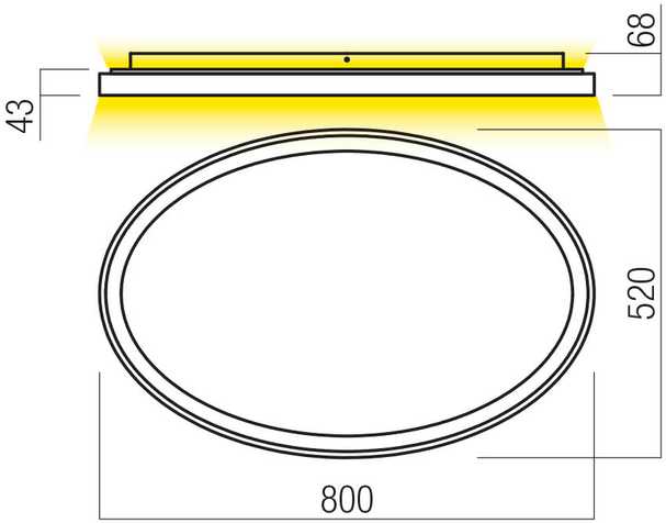 Lubinis šviestuvas 80W LED paviršinis šviestuvas NOBU, matinės aukso sp., 3000/4000K, dimeriuojamas, 01-3810