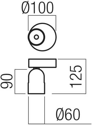 Lubinis šviestuvas 8,5W LED paviršinis šviestuvas KOBE, juodos/kavos sp., 3000K, dimeriuojamas, 01-3669