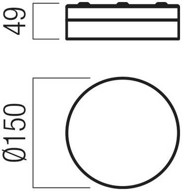 8W LED paviršinis šviestuvas FRISBI, matinės baltos sp., 3000K, IP44, 01-3729
