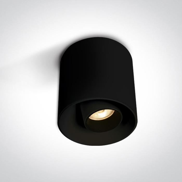 Lubinis šviestuvas 8W paviršinis pakreipiamas šviestuvas, juodas, 3000K, 12108T/B/W