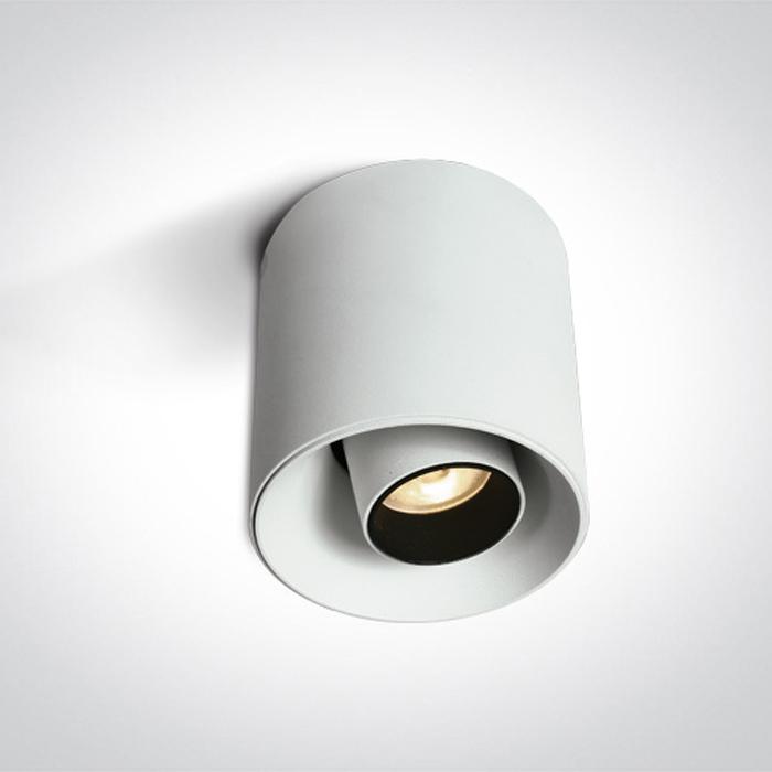 Lubinis šviestuvas 8W paviršinis pakreipiamas šviestuvas, baltas, 3000K, 12108T/W/W