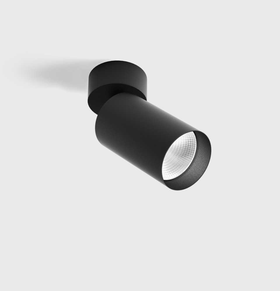 Lubinis šviestuvas 9W LED paviršinis šviestuvas TUB M SA, juodas, 3000K, 50°