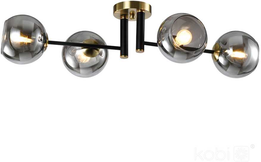 Lubinis šviestuvas GLOBE ELEGANCE, 4xE14, aukso/juodos/dūmų sp.