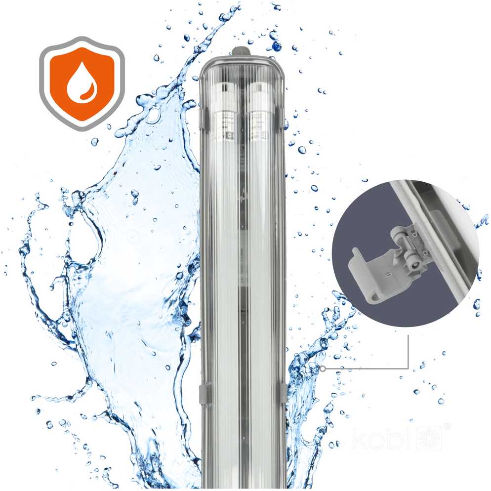Linijinis šviestuvas G2, pilkas, su 2x LED T8 18W 120cm 4000K lempomis, IP65