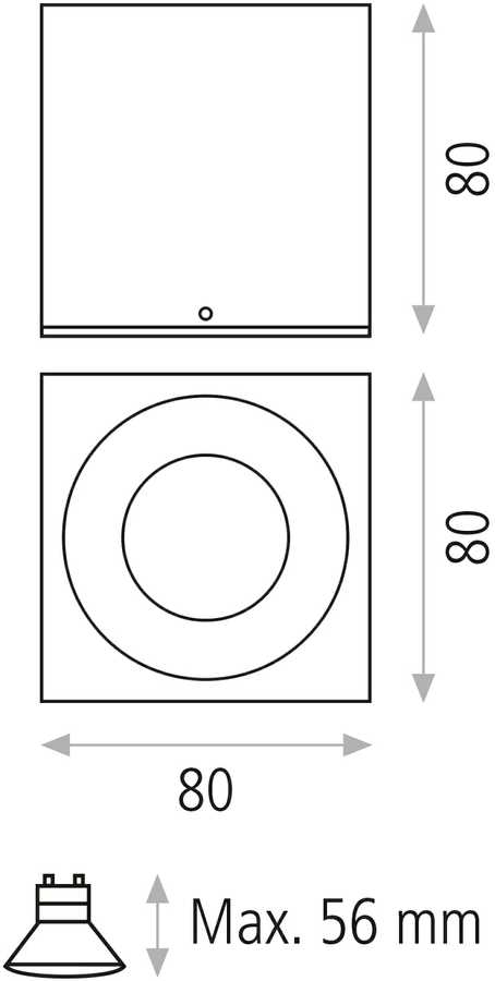Lubinis šviestuvas Paviršinis lubų šviestuvas BRANCO, GU10, juodas, P3468181N