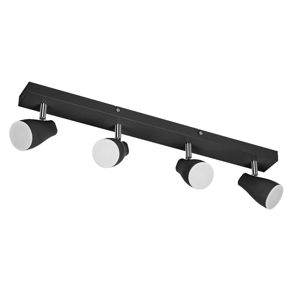 Lubinis šviestuvas Paviršinis šviestuvas SPOT, 4xGU10, juodas, su 4x4,3W 2700K LED lemputėm