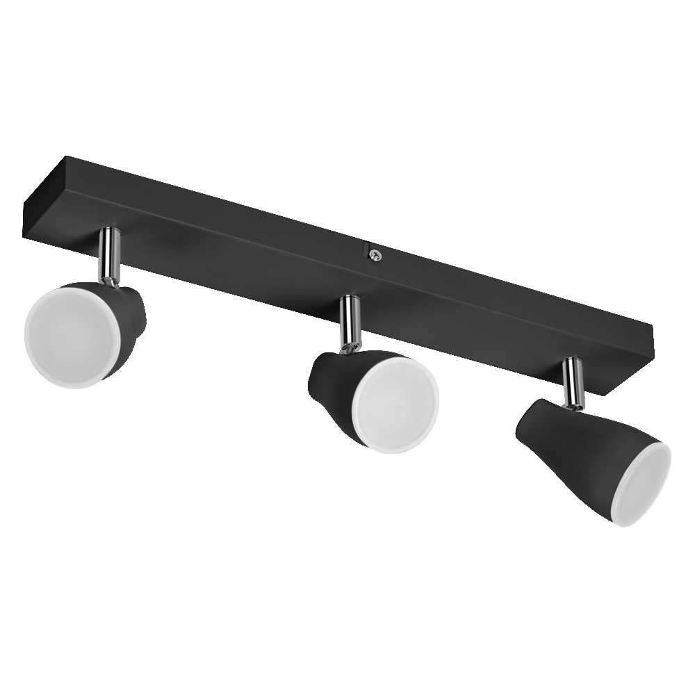 Lubinis šviestuvas Paviršinis šviestuvas SPOT, 3xGU10, juodas, su 3x4,3W 2700K LED lemputėm