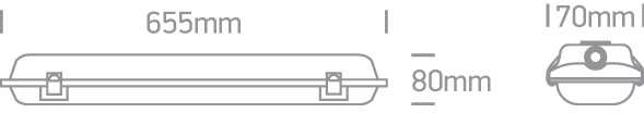 T8 šviestuvas, pilkas, 60cm, 38118E