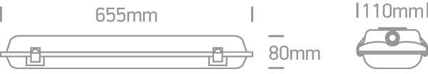 T8 šviestuvas, pilkas, 60cm, 38218E