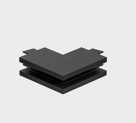 Magnetinės sistemos bėgelio MICRO_LINE L formos išorinis sujungimas, juodas