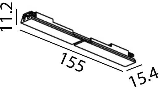 Magnetinės sistemos bėgelio MINI_LINE 42 lankstus elektrinis sujungimas, 42V, baltas
