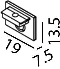 Magnetinės sistemos bėgelio MINI_LINE 42 užbaigimas, juodas, 2vnt.