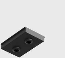 Magnetinės sistemos bėgelio MINI_LINE 42 mechaninis sujungimas, juodas
