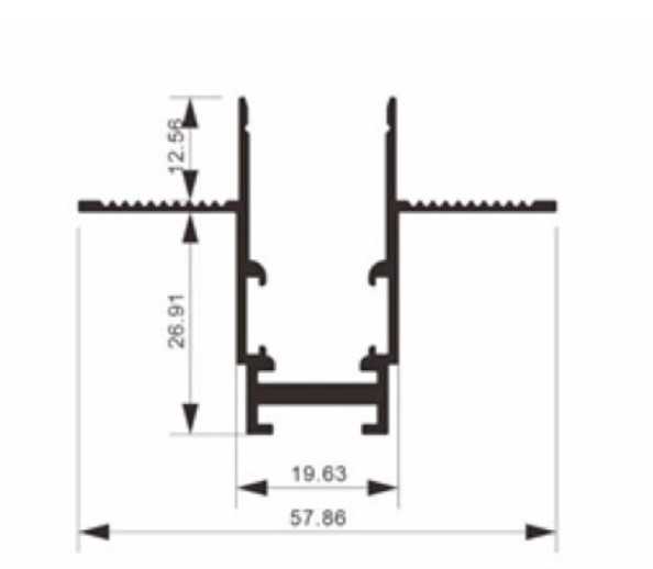 Magnetinės sistemos bėgelis OPTONICA R15B, juodas, 2m