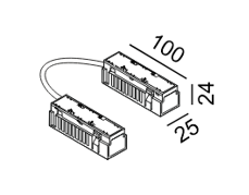 Magnetinės sistemos IN_LINE bėgelio lankstus elektrinis sujungimas, baltas, 4x