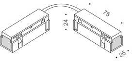 Magnetinės sistemos IN_LINE bėgelio lankstus sujungimas, juodas