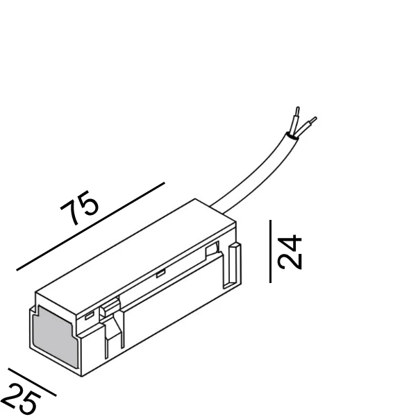 Magnetinės sistemos IN_LINE bėgelio užbaigimas su užmaitinimu, juodas, su 150cm laidu