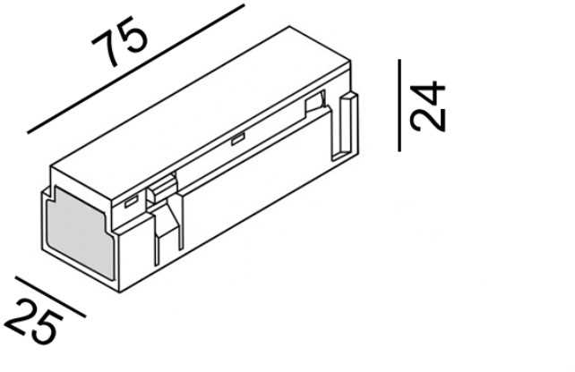 Magnetinės sistemos IN_LINE bėgelio elektrinis sujungimas, baltas