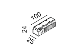 Magnetinės sistemos IN_LINE bėgelio elektrinis sujungimas, baltas, 4x