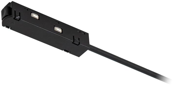 Magnetinės sistemos ITALUX MAGNETIC bėgelio užbaigimas su užmaitinimu, juodas