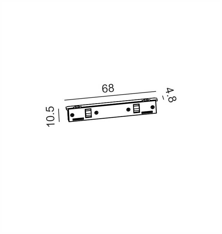 Magnetinės sistemos PICO_LINE bėgelio elektrinis sujungimas, juodas