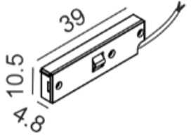 Magnetinės sistemos PICO_LINE bėgelio užbaigimas su užmaitinimu, 24V, juodas