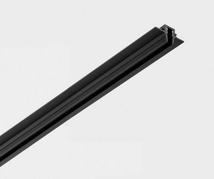 Magnetinės sistemos užglaistomas bėgelis MICRO_LINE R, juodas, 3m