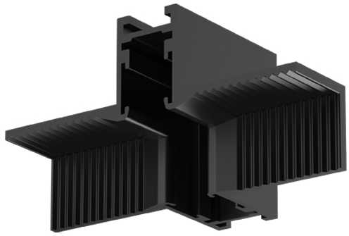 Magnetinės sistemos VIOKEF MICRO MAGNETIC bėgelio įleidžiamas vertikalus sujungimas, juodas, 02/0812