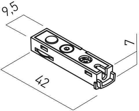 Magnetinės sistemos XNEO LED juostos jungtis su užmaitinimu, 24V, juodos sp.