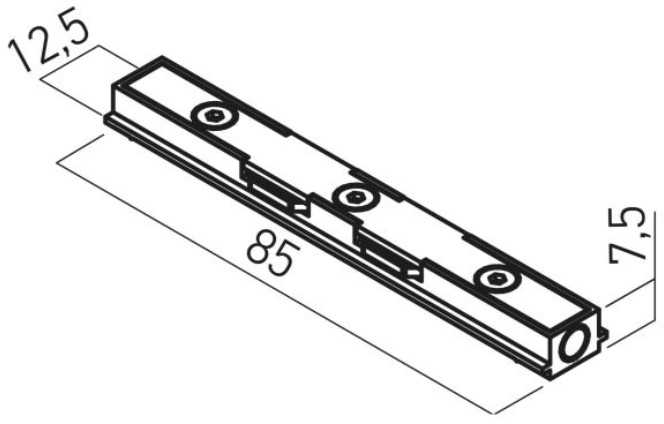 Magnetinės sistemos XNEO tiesus sujungimas, 24V, juodos sp.