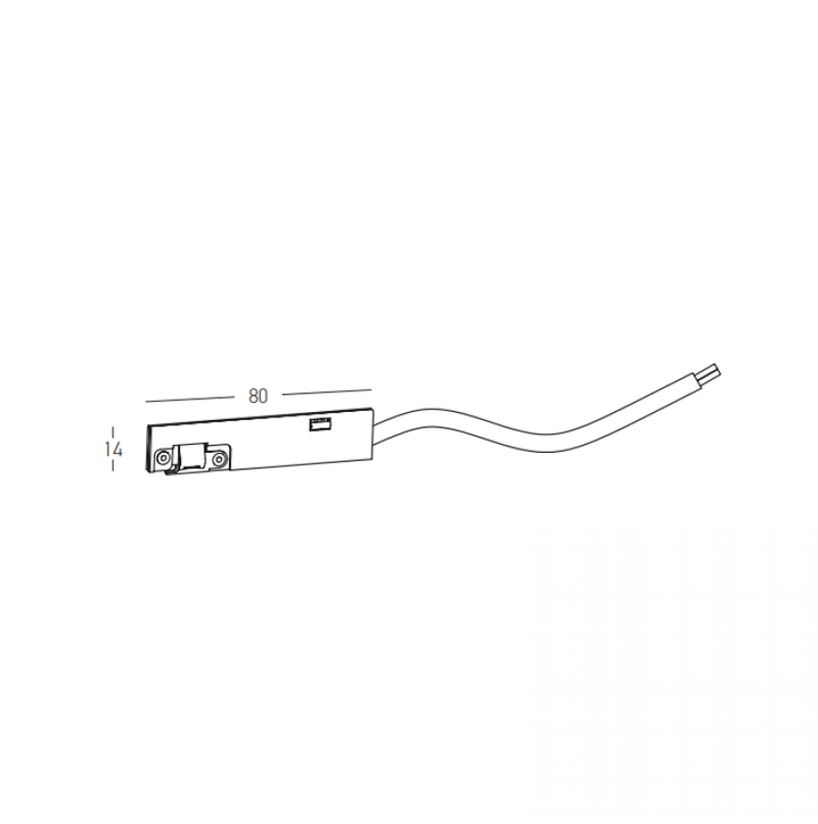 Magnetinės sistemos ZAMBELIS MAGNETIC 3MM bėgelio užbaigimas su užmaitinimu, juodas, TRIAC/DALI, 48V, 25131