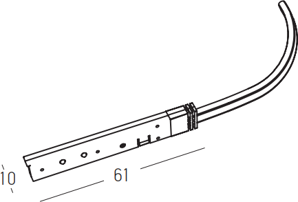 Magnetinės sistemos ZAMBELIS MAGNETIC 6MM bėgelio užbaigimas su užmaitinimu, 24V, juodas, 25264