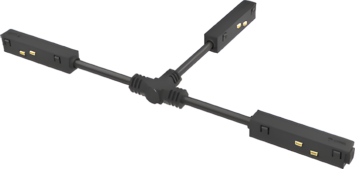 Magnetinio bėgelio ZAMBELIS lankstus T formos elektrinis sujungimas, juodas, 48V, 20112