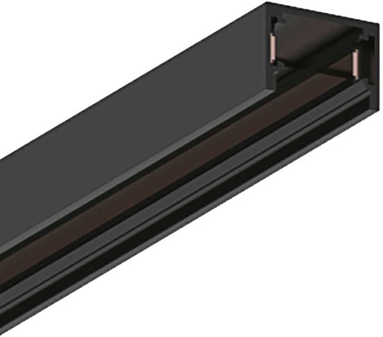 Magnetinis bėgelis SLIM MAGNETIC, 48V, juodas, 1m, su dangteliu ir užbaigimais, 02/0501-1