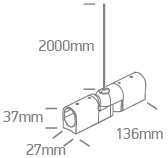 Magnetinių bėgelių P&P kampinis sujungimas užmaitinimu, juodas, 42004PE/B