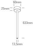 Magnetinių bėgelių P&P paviršinis laikiklis, baltas, 63cm, 42004PP/W