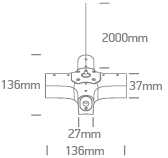 Magnetinių bėgelių P&P X formos sujungimas, juodas, 42004PL/B