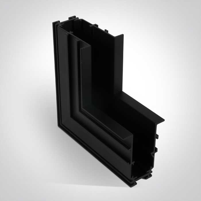 Magnetinių sistemų įleidžiamo bėgelio MIDI kampinis sieninis sujungimas, juodas, 42012BRB/B