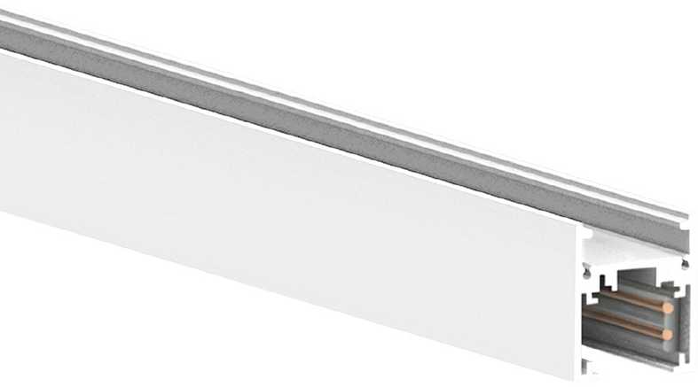Magnetinių sistemų paviršinis bėgelis TRACK 48V SURFACE SHORT, baltas, 3m
