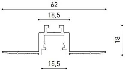 Magnetinių sistemų užglaistomas bėgelis MINIMAL TRACK 24V, 2m, juodas