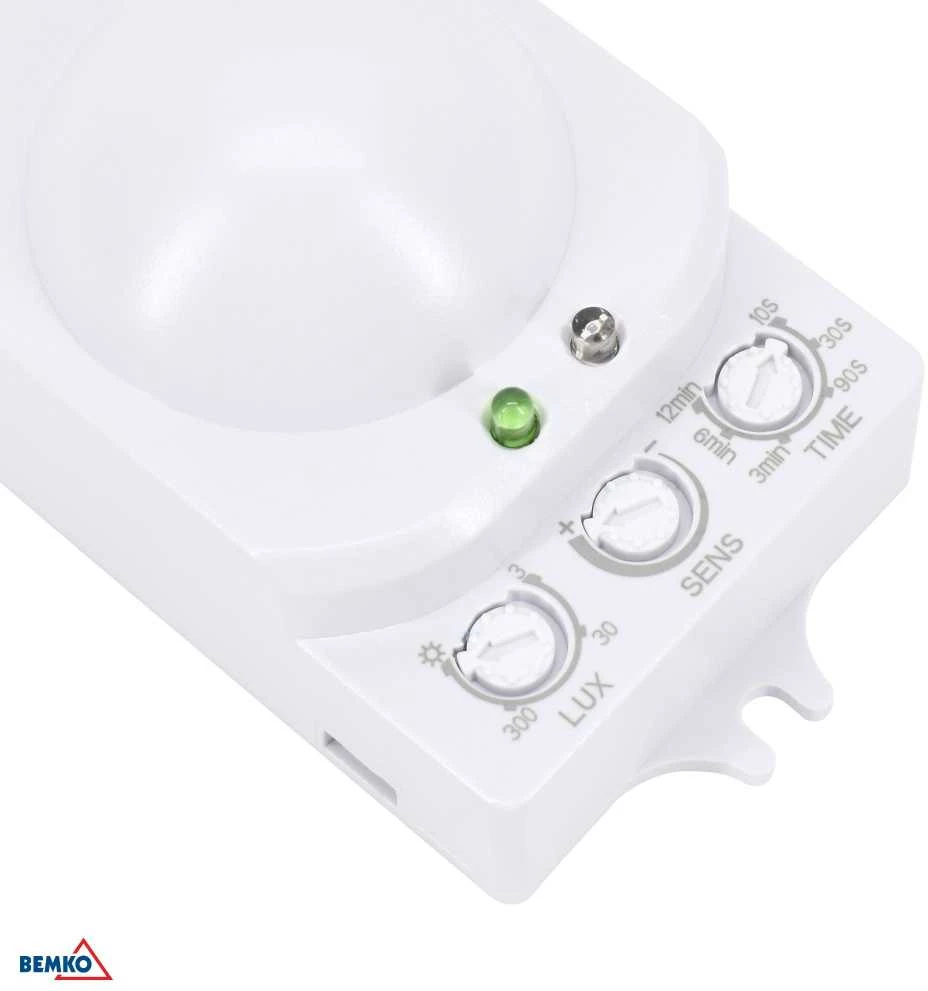 Bemko Mikrobangų jutiklis, baltas, IP20, max 1200W, 360°, 1-8m