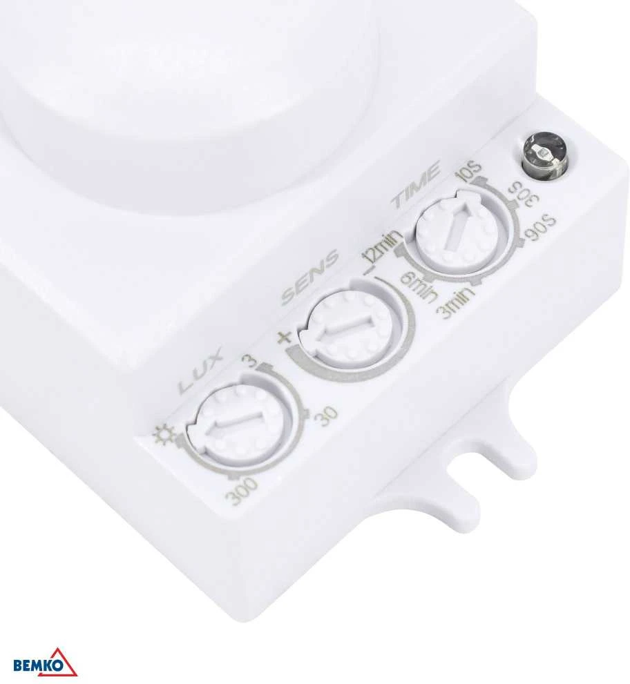 Bemko Mikrobangų jutiklis, baltas, IP20, max 1200W, 360°, 1-6m