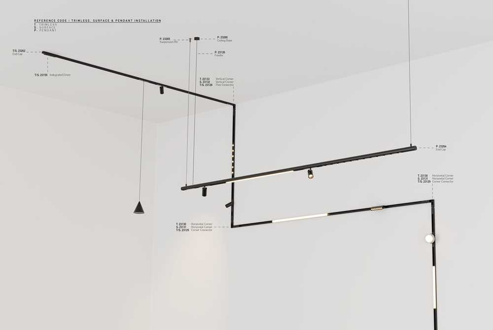 Pakabinamas magnetinės sistemos ZAMBELIS MAGNETIC ULTRA SLIM bėgelis, 48V, matinės juodos sp., 2m, 23124