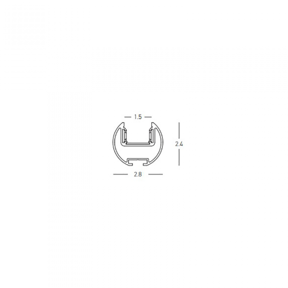 Pakabinamas magnetinės sistemos ZAMBELIS MAGNETIC ULTRA SLIM bėgelis, 48V, matinės juodos sp., 2m, 23124