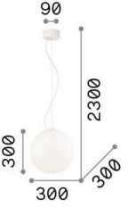 Ideal Lux Pakabinamas šviestuvas Žemėlapis Sp1 D30 Bianco 9087