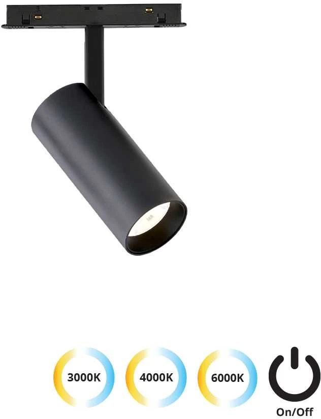 Pakabinamas šviestuvas 10W LED akcentinis šviestuvas į magnetines sistemas VIOKEF MAGNETIC, juodas, 3000/4000/6000K, 4244000S