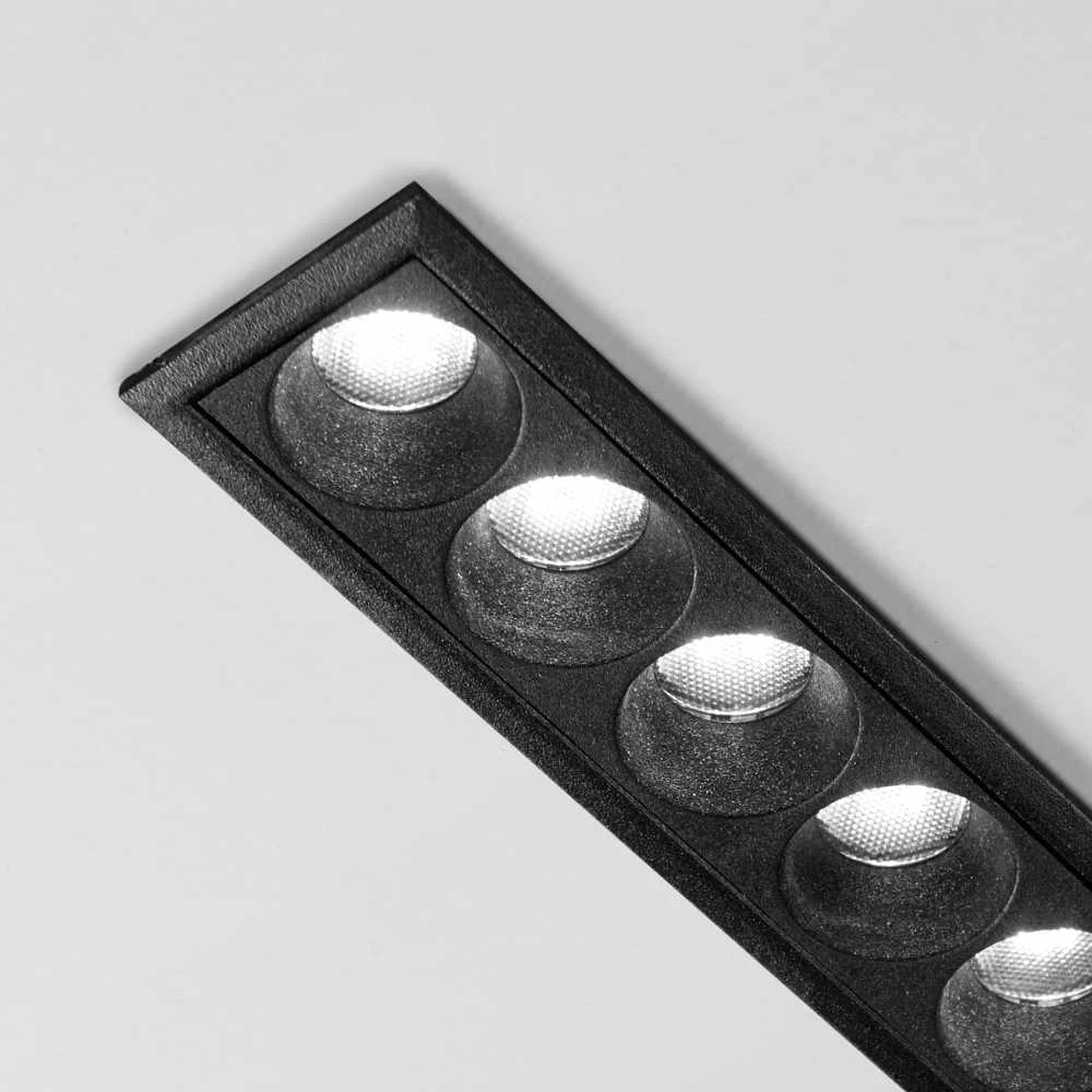 Ideal Lux 10W LED įleidžiamas linijinis šviestuvas LIKA, juodas, 3000K, 305813